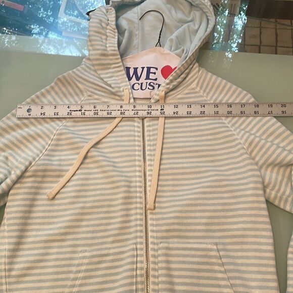 Gap hoodie white/blue stripe full zipper. - Picture 7 of 12